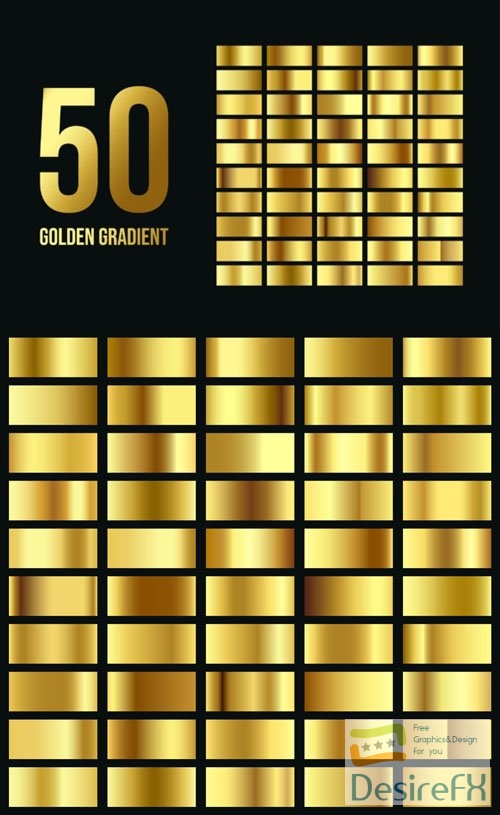 50 Golden Gradients Vector Collection