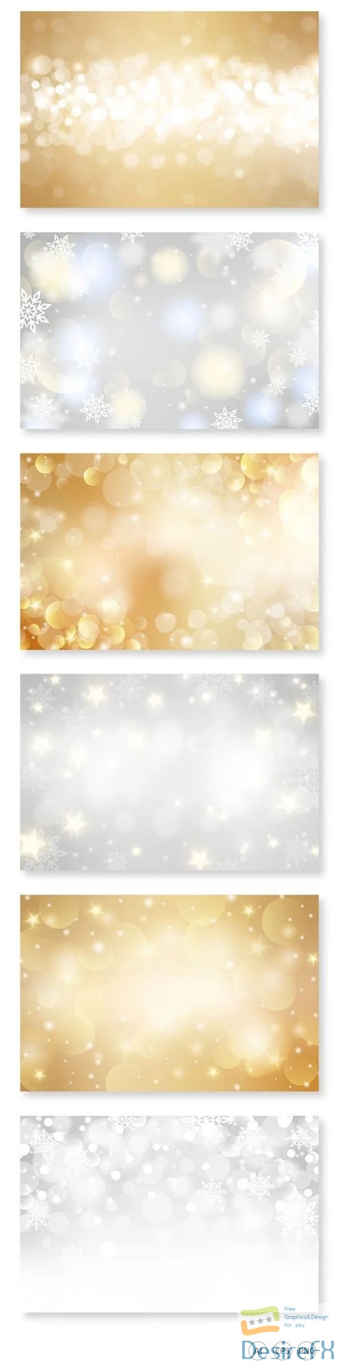 6 Holidays Backgrounds Vector Templates Collection