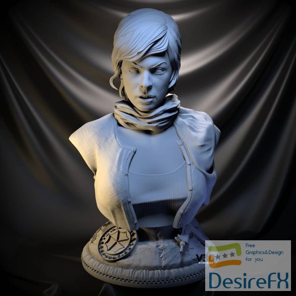 Alice Milla Jovovich Bust 3D Print