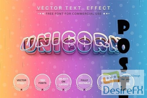 Bend Unicorn - Editable Text Effect - 6814209