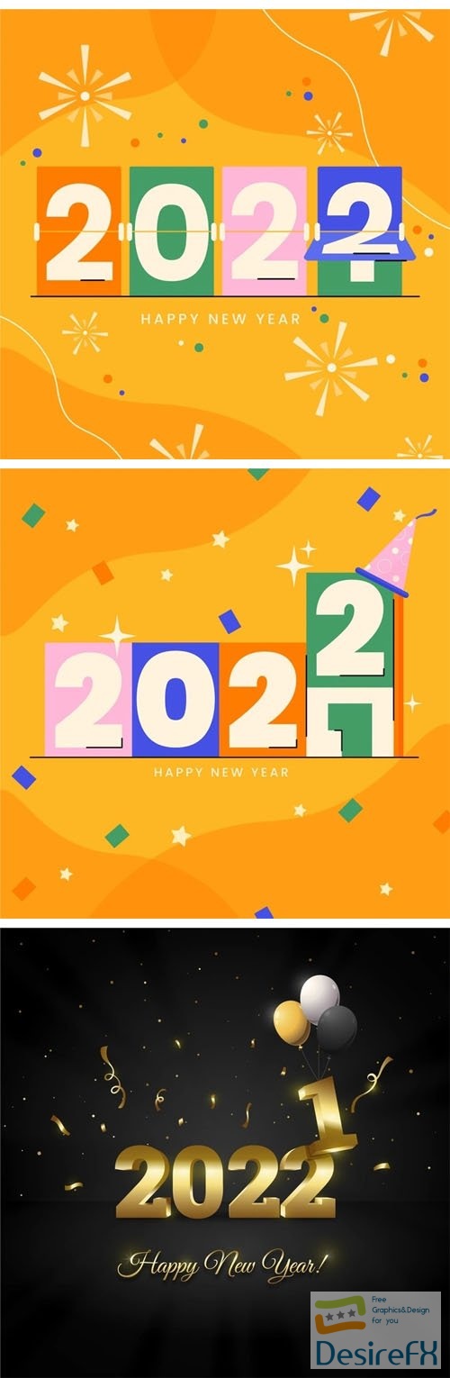 Changing to Year 2022 Illustration Vector Templates