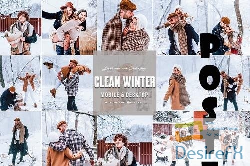Clean Winter Photoshop Actions &amp; Lightroom Presets