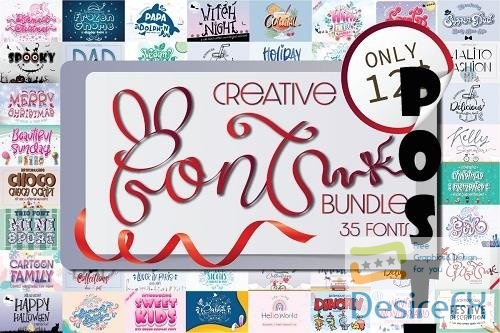 Creative Font Bundle - 35 Premium Fonts