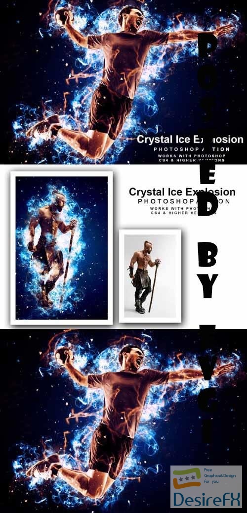 Crystal Ice Explosion Photoshop Action
