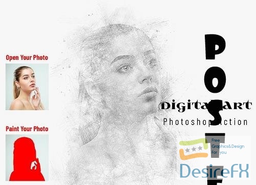 Digital Art Photoshop Action - 6868065