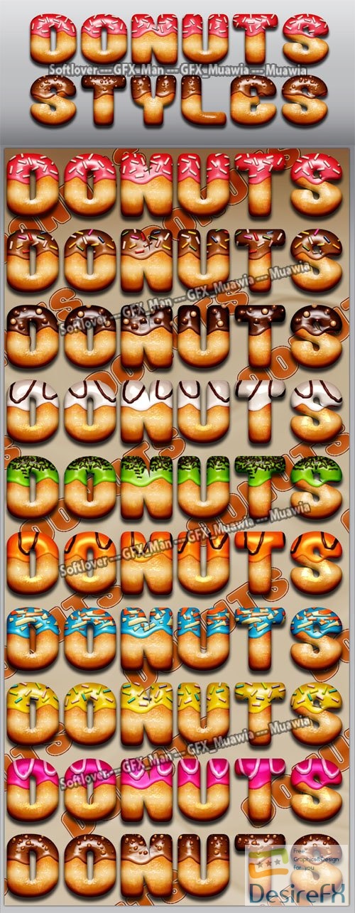Donuts Styles - 10 Photoshop Styles