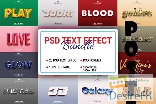 Editable 3D PSD Text Effect Bundle Vol-1