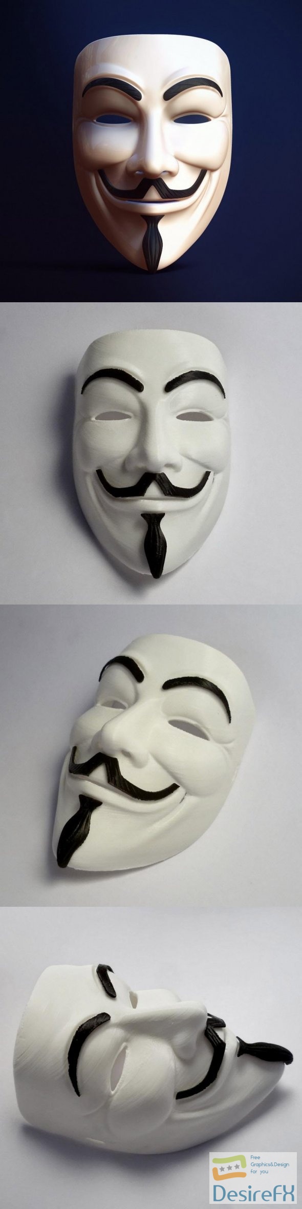 Guy Fawkes Anonymous Mask 3D Print