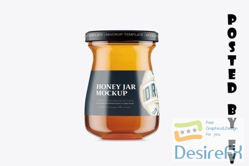 Honey Glass Jar Mockup 19