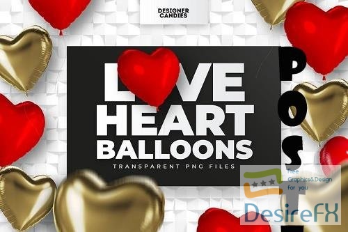 Love Heart Balloon PNGs