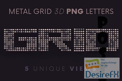 Metallic Grid - 3D Lettering - 6802034