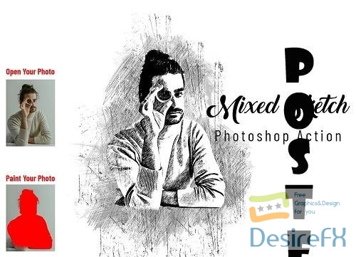 Mixed Sketch Photoshop Action - 6922478