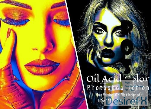 Oil Acid Color Photoshop Action - 6854841