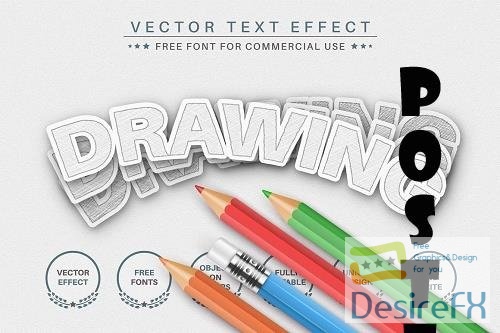 Pencil Drawing Editable Text Effect - 6831200