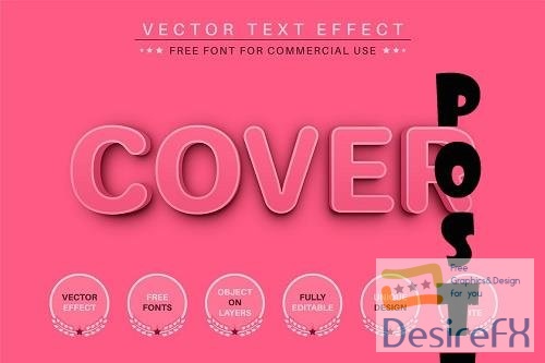 Pink Cover - Editable Text Effect - 6811483