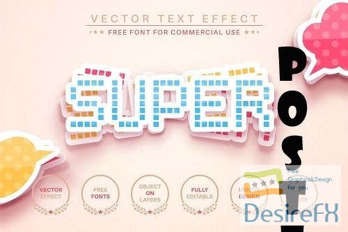 Pixel Sticker - Editable Text Effect - 6918514