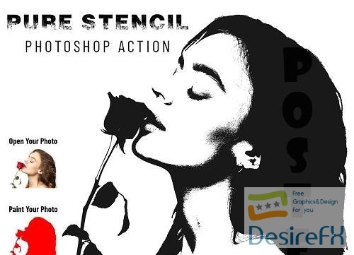 Pure Stencil Photoshop Action - 6862870