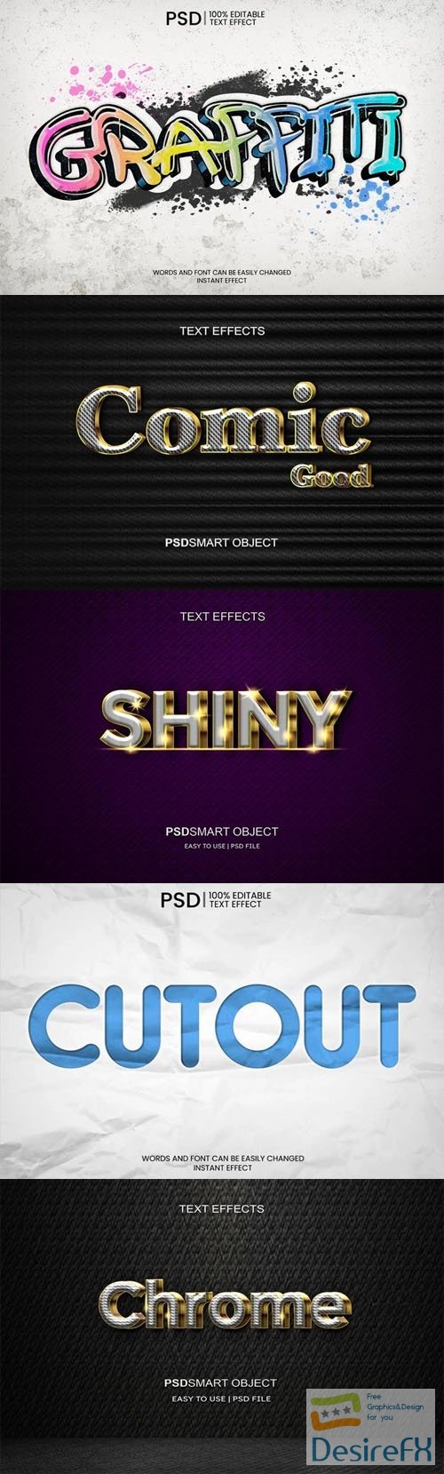 Realistic &amp; Creative Text Effects Collection - 10+ PSD Templates