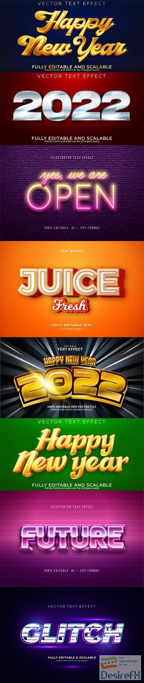 Realistic &amp; Creative Text Effects Collection Vol.2 - 10+ Vector Templates