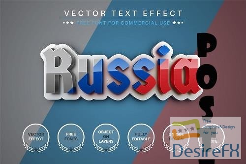 Russia Tricolor Editable Text Effect - 6812110