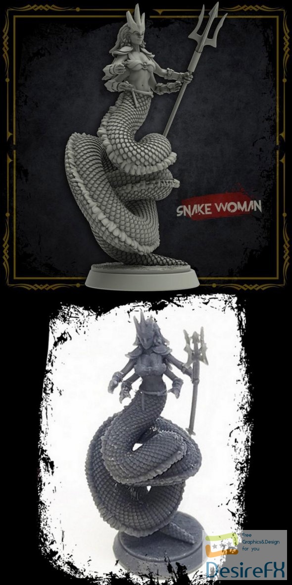 Snake woman 3D Print