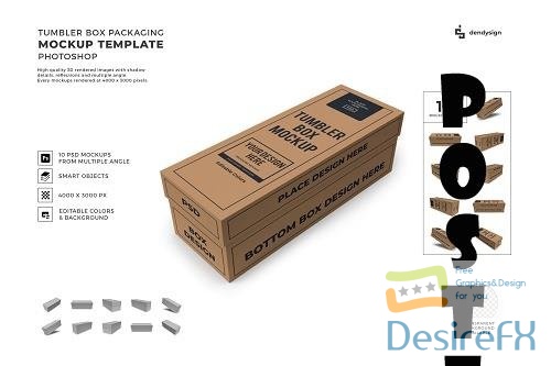 Tumbler Box Packaging Mockup Template Bundle - 1766867