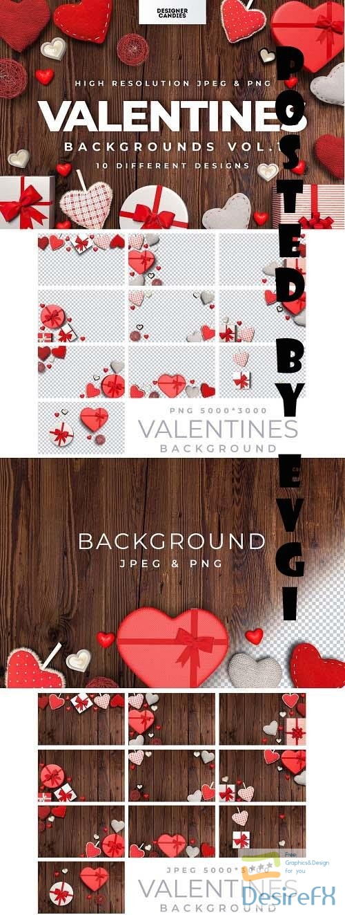 Valentine's Day 3D Backgrounds Vol.1