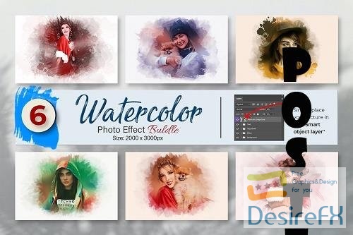 Watercolor Photo Effect Template - 6850227