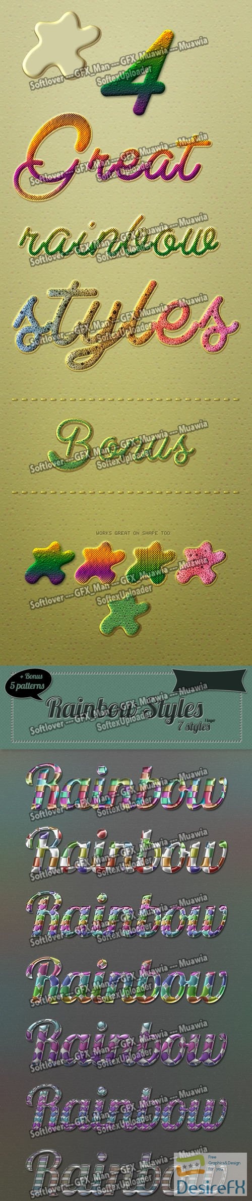 10+ Rainbow Photoshop Styles Collection