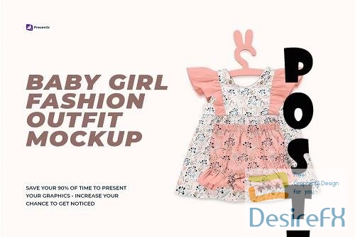 Baby Girl Fashion Outfit Mockup - 6884881