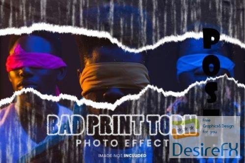 Bad Print Torn Photo Effect
