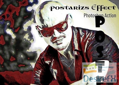CreativeMarket - Posterize Effect Photoshop Action - 6993780