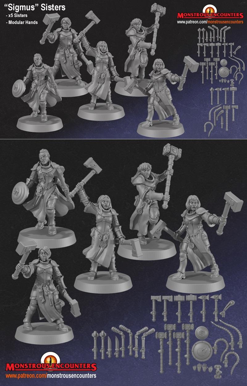 ﻿Monstrous Encounters - Sisters of Sigmus Adepts – 3D Print