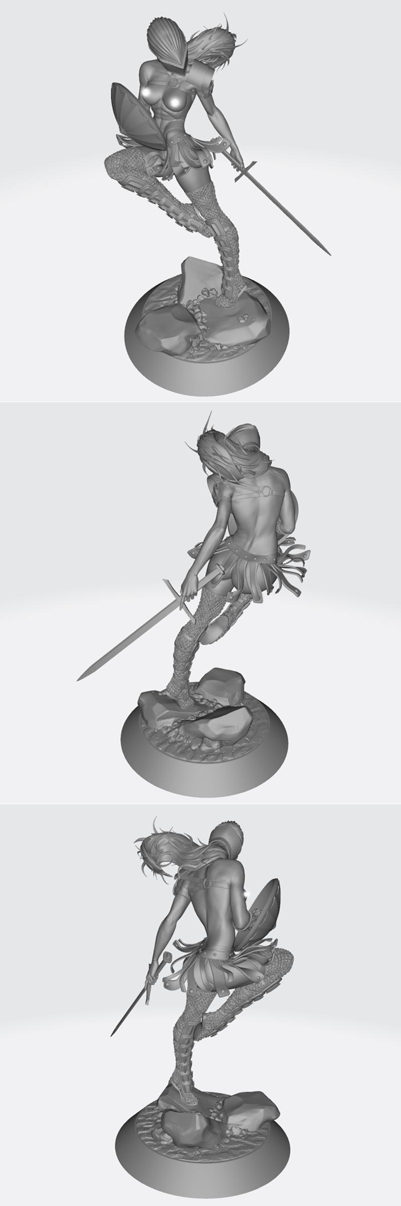 Sexy warrior girl – 3D Print