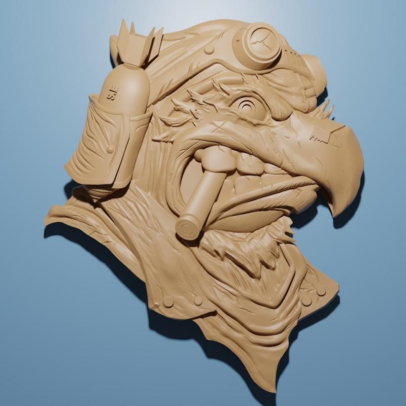 ﻿Eagle with bullet – 3D Print