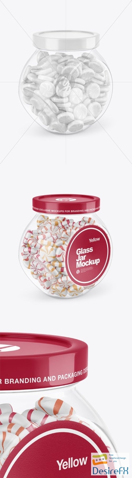 Glass Jar With Candies Mockup 63767