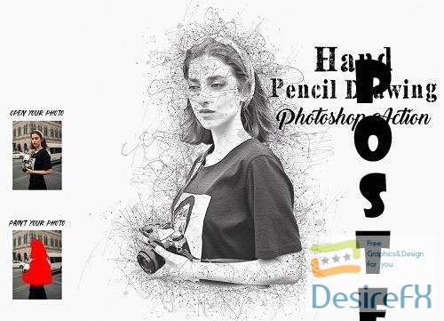 Hand Pencil Drawing PS Action - 7005750