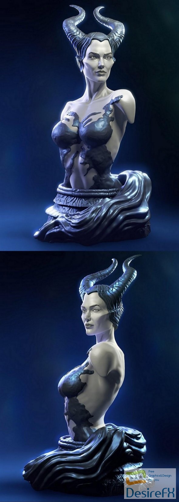 Maleficent Bust 3D Print