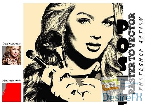 Raster to Vector Photoshop Action - 7009073
