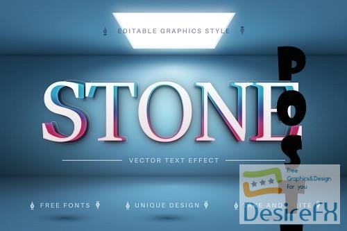 Stone Two Color Editable Text Effect - 7015401