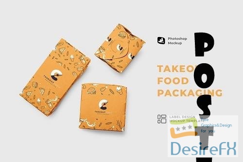 Takeout Food Packaging Set Mockup - 6881387