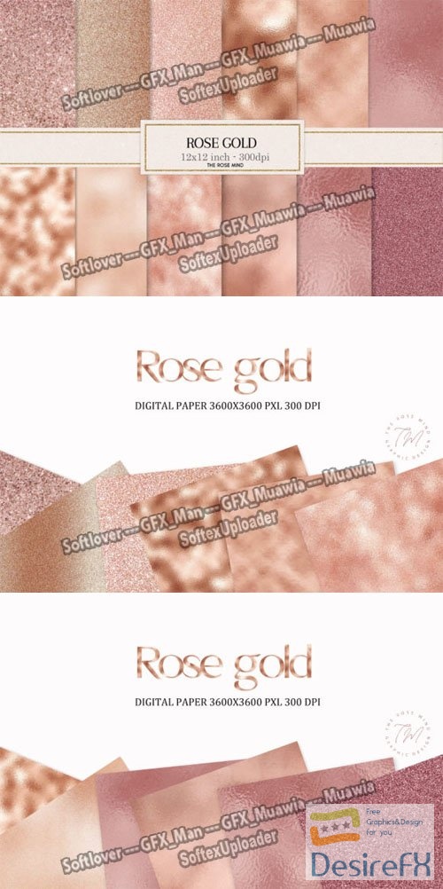 12 Gold Rose Textures Collection