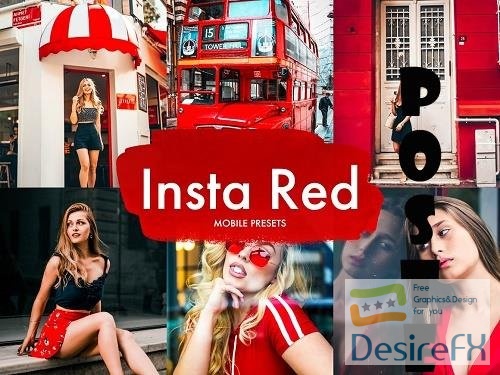 5 Insta Red Mobile Presets - 7068394