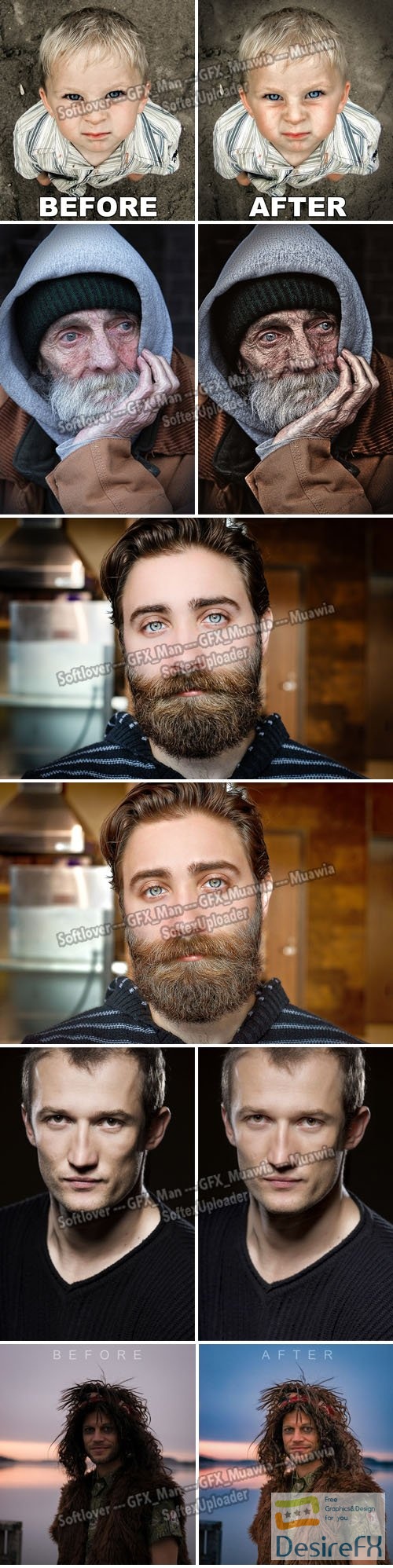 Amazing Clear & Sharp Portrait Photo Effects for Photoshop +Tutorials