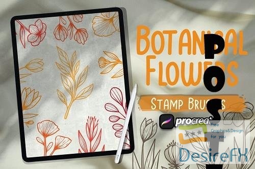 Botanical Floral Brush Stamp Procreate