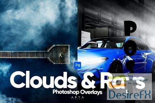 Clouds and Rays - Realistic Overlays for Photoshop