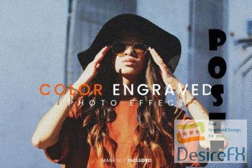 Color Engraved Photo Effect Psd