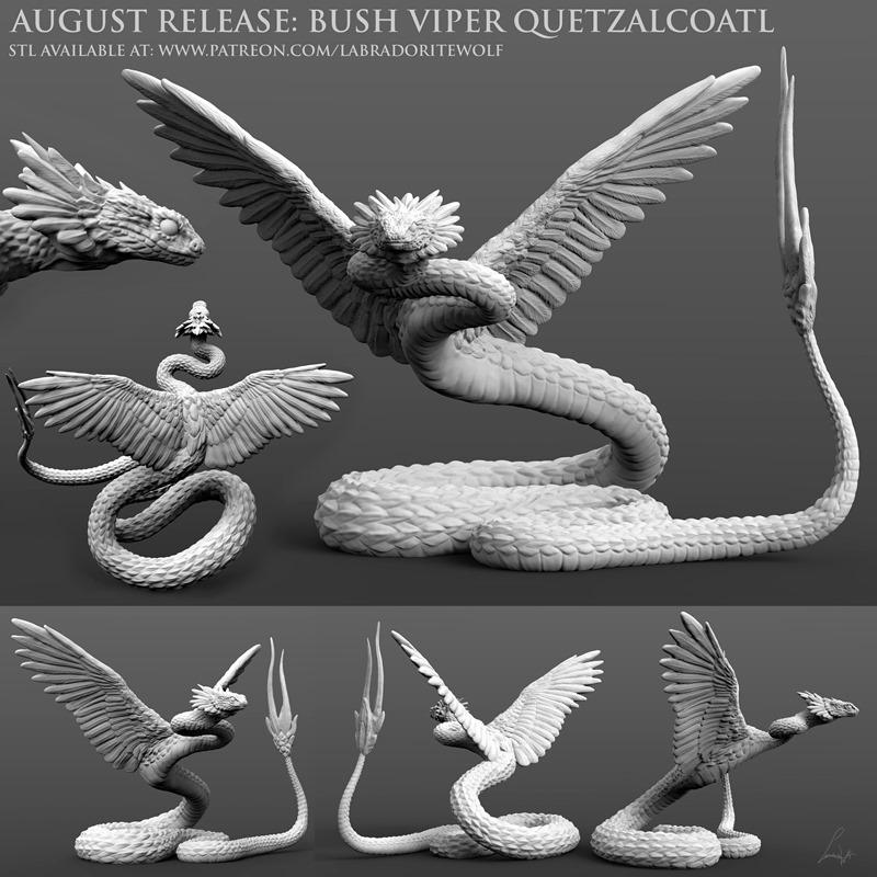Bush Viper Quetzalcoatl – 3D Print