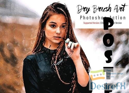Dry Brush Art Photoshop Action - 7032895