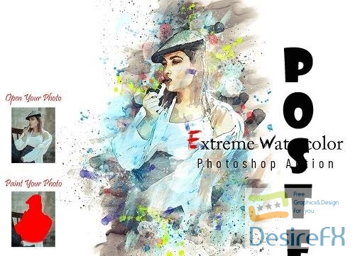 Extreme Watercolor Photoshop Action - 7080961